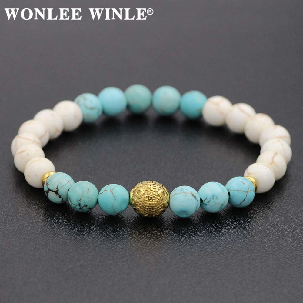 Stone Beaded Stretch Bracelet