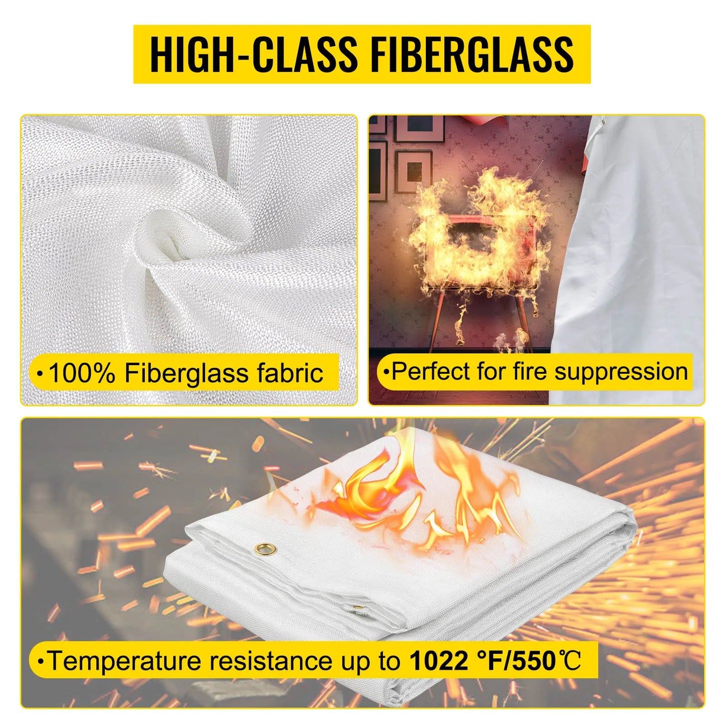 VEVOR Emergency Fire Blankets 6x10 8x10FT