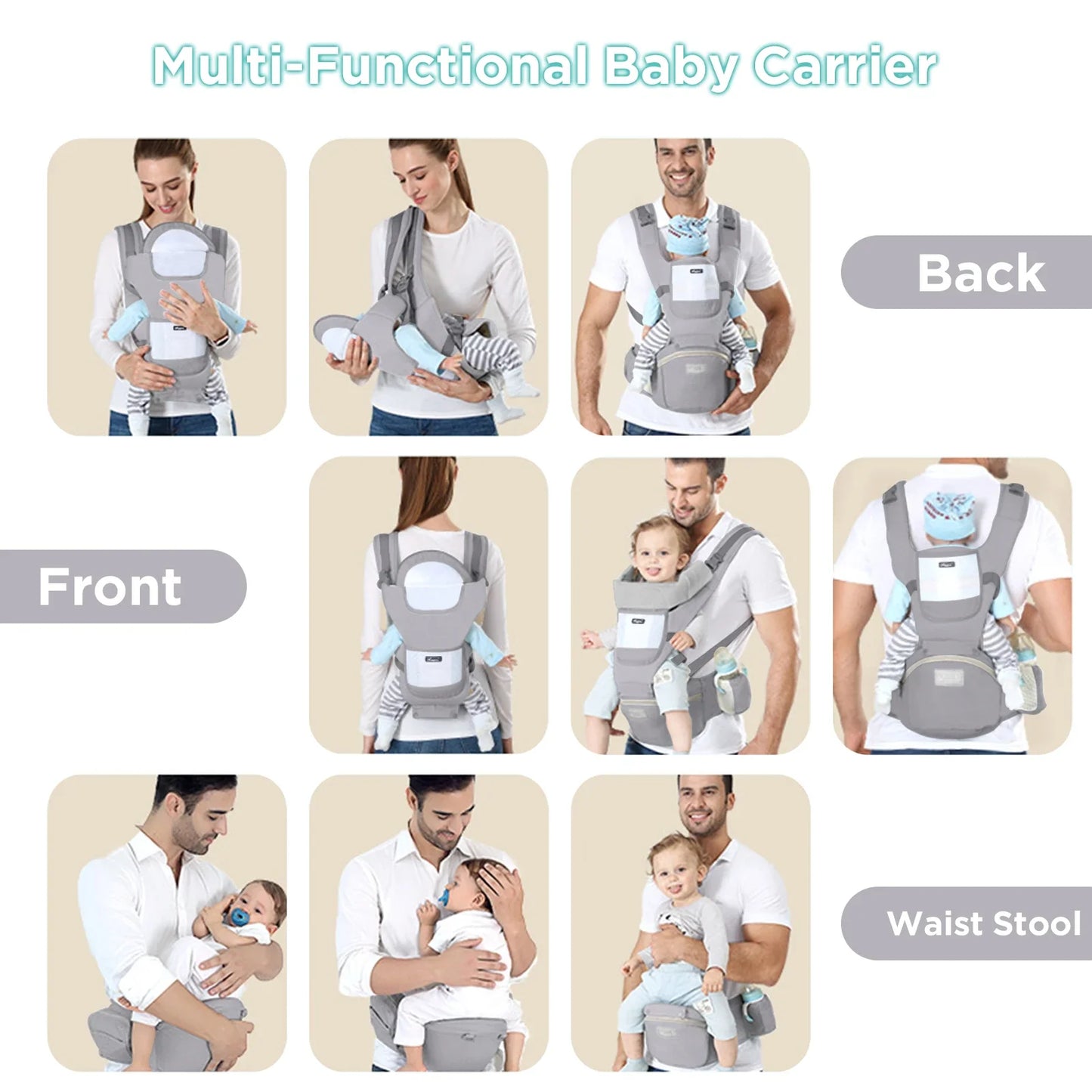 Ergonomic Strapped Baby Carrier