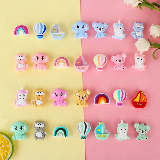 Keep & Grow Silicone Beads Animal For Pacifier Clips 5Pcs