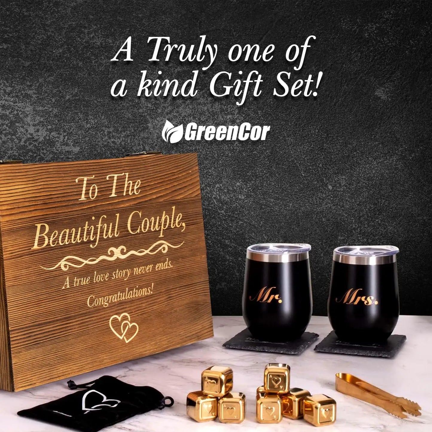 Wine Tumbler Engagement Gift Set