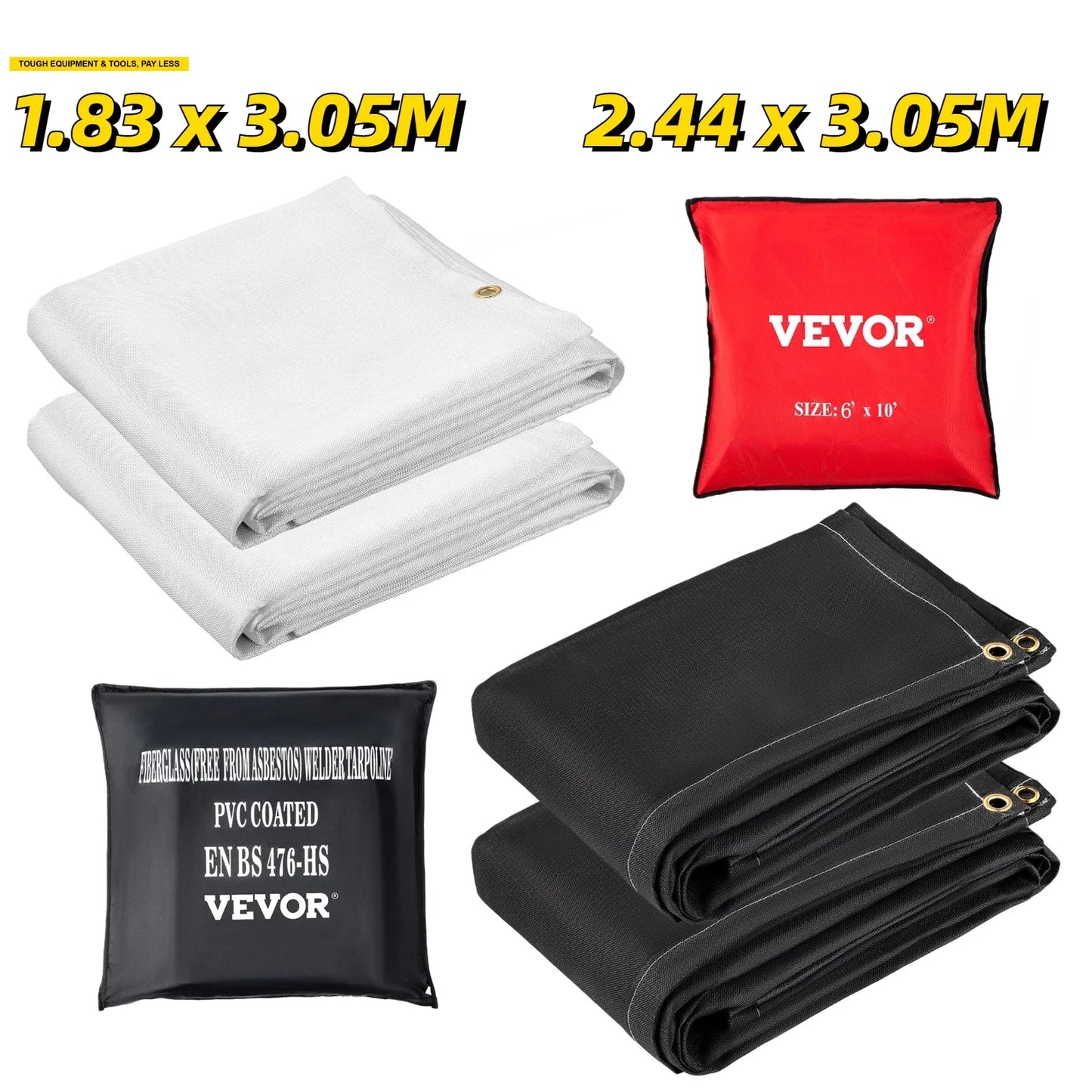 VEVOR Emergency Fire Blankets 6x10 8x10FT