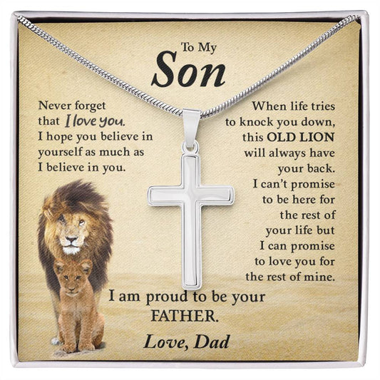 To My Son | Lion Cross Necklace